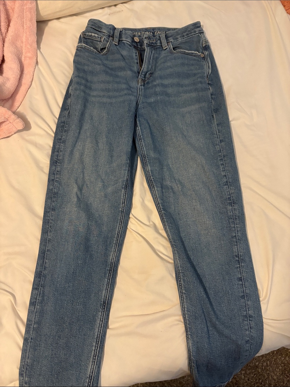 American Eagle Outfitters Light Blue Straight Leg Jeans - Curvy